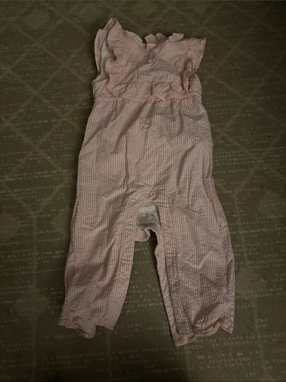 Janie and Jack 12-18mo Pink Seersucker Ruffle Romper for Kids
